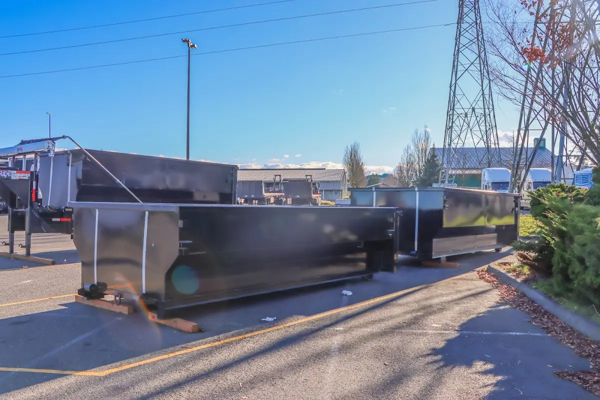 Roll-off dumpster ready for waste disposal at job site for Construction Dumpster Rental in Balm